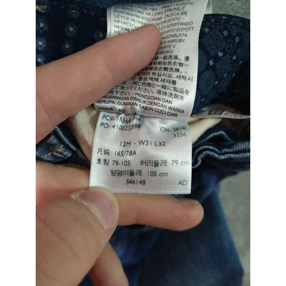 Levis 525 Jeans Womens 12 Blue Denim Perfect Waist Straight Leg Mid Rise Stretch - Picture 9 of 10